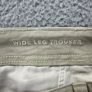 American Eagle Wide Leg Trouser Pants Khaki Stretch Retro Boho Women's 12 x 27 thumbnail 5