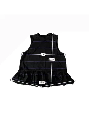 Anthropologie Black Sleeveless Peplum Top with Purple Stripe thumbnail 5