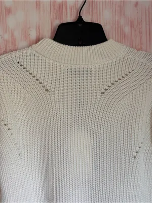 English Factory Ivory Puff Sleeve High Crewneck Sweater Size XS thumbnail 11