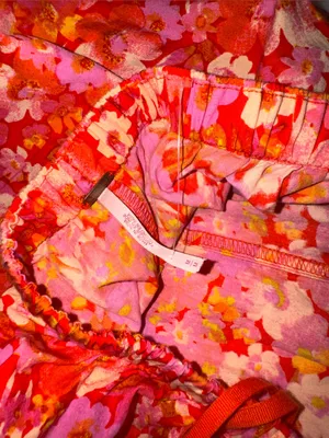 NEW FREE PEOPLE Amy Floral Cotton cutout Orange Jumpsuit sz M thumbnail 8