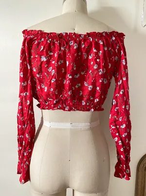 LF Red Mint Vanilla off The Shoulder Top thumbnail 3