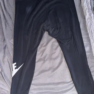 Nike Black Leggings with White Logo thumbnail 3