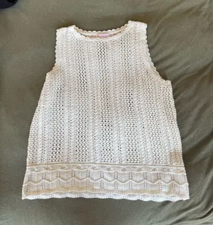 Amazon Crochet Knit Sleeveless Sweater Tank - white thumbnail 1
