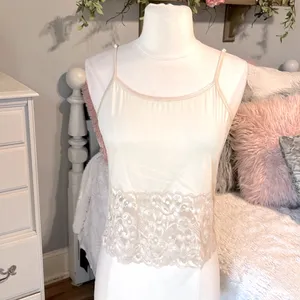 Romantic Lace Nylon Nude Cami thumbnail 2