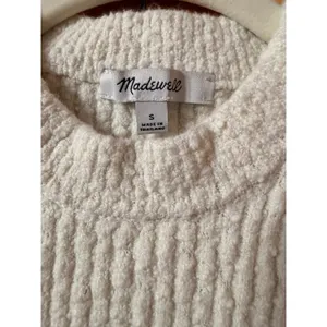Madewell Cream Boucle Knit Ribbed Sweater Tank Top Vest Cotton Blend Small S‎ thumbnail 6