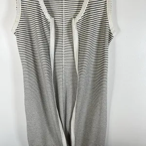 ALLSAINTS Womens Sz 6 Alicia Midi Striped Sleeveless Dress Ribbed Zip Front Goth thumbnail 5
