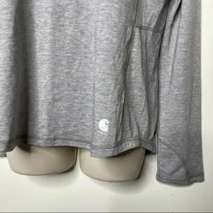 Carhartt grey merino wool lightweight V neck long sleeve base layer top size M thumbnail 3