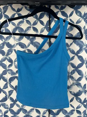 Urban Outfitters Blue One Shoulder Top thumbnail 1