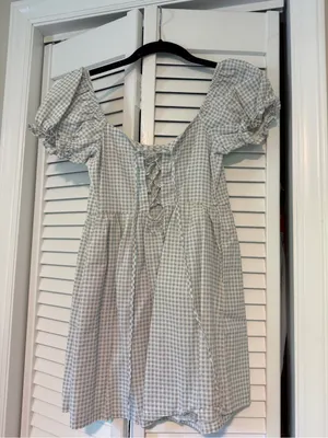 Altar'd State Light Blue and White Gingham Dress thumbnail 2