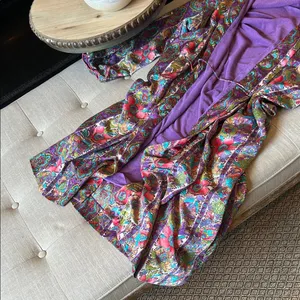 Christian Dior Vintage 80’s Pink Floral Pattern Printed Satin Robe Size Large thumbnail 3