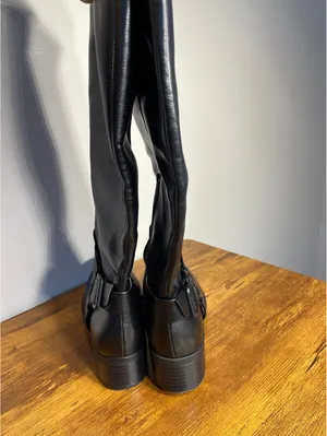 b.o.c. New Tall Black Harness Moto Boot MidCalf Biker Riding thumbnail 5