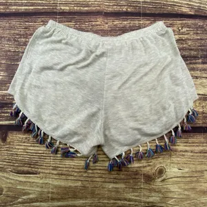 Lazy Sunday Womens Cozy Cream Elastic Waist Cozy Lounge Booty Shorts Small thumbnail 2
