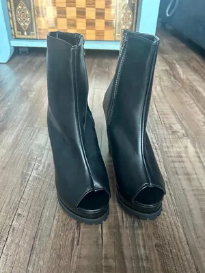 Heeled Peep Toe Booties Black Size 6.5 thumbnail 2