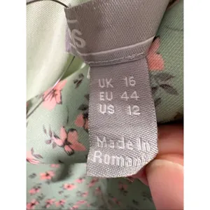 ASOS Mint Green Floral Midi Dress US 12 Tie Strap Scuba Cottagecore NWT thumbnail 6