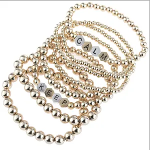Riah Fashion “KEEP CALM” Stackable Beaded Bracelet thumbnail 2