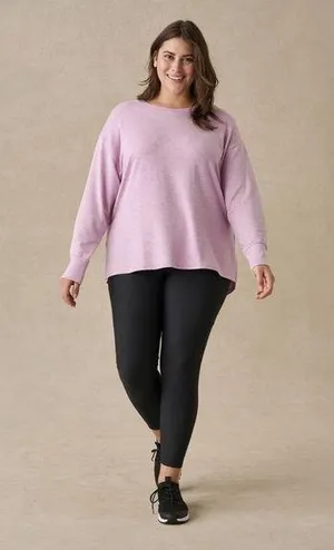 L.L. BEAN Women's SoftFlex Crewneck Dolman Sleeve Pullover Lilac Heather Size S thumbnail 1