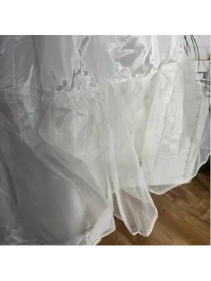 Vintage white lace skirt ruffled petticoat bridal wedding crinoline costume M thumbnail 5