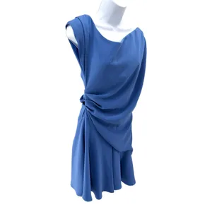 Elliatt Blue Cassini Ruched Wrap Dress M Wedding Guest Party Asymmetric Knit thumbnail 5
