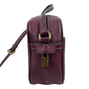 J. Crew Signet Pebble Leather Crossbody Camera Bag Burgundy Red thumbnail 8