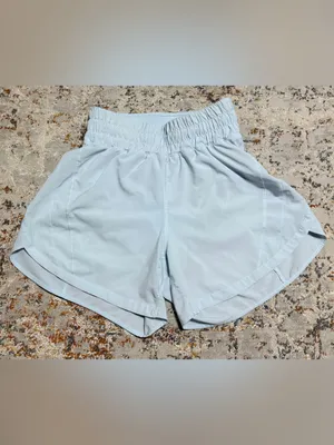 Lululemon Track That High-Rise Lined Short 5" size 4 light blue thumbnail 3