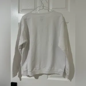 Preloved Hanes soft sweats plain white sweatshirt crew womens XL thumbnail 3