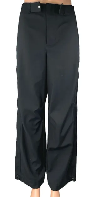 Oak + Fort Womens Black High Waist Wide Leg Windbreaker Palazzo Trousers Pants 2 thumbnail 1