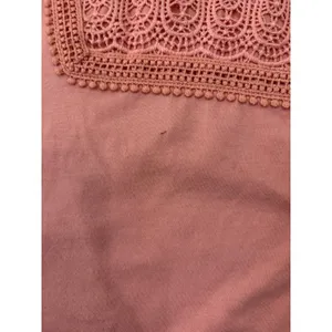 Anthro Tiny Sonoma Coral Boho Blouse XL Crochet Lace Ruffle Sleeve Peplum Top thumbnail 10