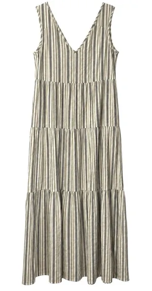 Cozy Co. Striped Maxi Dress Sz Small Sleeveless Cotton Blend Pockets Boho thumbnail 1