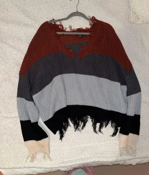 Rue 21 Distressed Fringe Sweater thumbnail 2