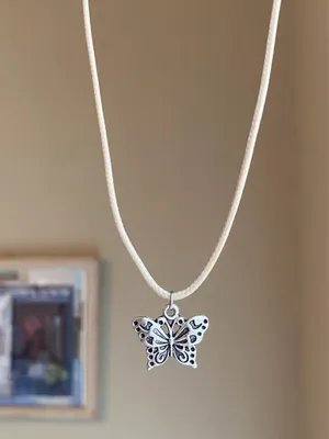 Handmade butterfly boho chic cute necklace 🦋🤎 thumbnail 4