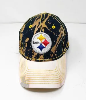 Reebok Vintage NFL Pittsburgh Steelers Bleach Splatter Dad Hat OS thumbnail 2