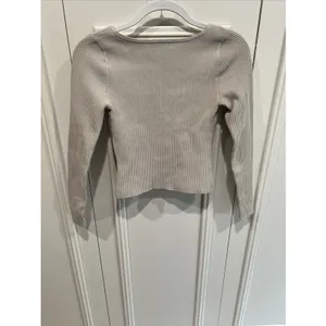 Aritzia Babaton Sculpt Knit Sweetheart Ribbed Long Top Beige Stretch Neutral thumbnail 3