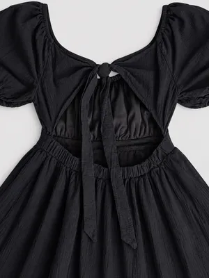 Hesperus Black Puff Sleeve Open Back Mini Dress Size S thumbnail 5