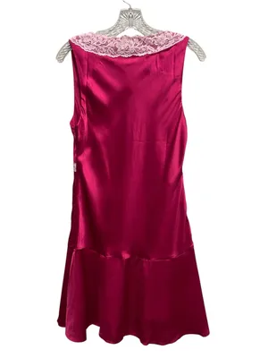 ASOS Design Satin Flippy Mini Dress Pink Lace Trim Sleeveless Women’s Size 6 thumbnail 10