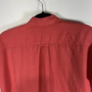 J‎ Crew Baird McNutt Top Size 0 Womens Red Short Sleeve Shirt Linen Button Beach thumbnail 10