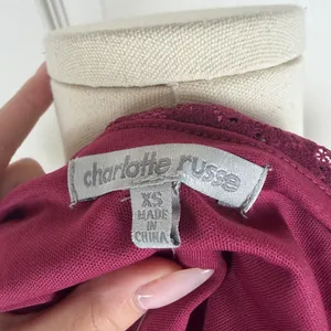 Charlotte Russe burgundy lace top thumbnail 5