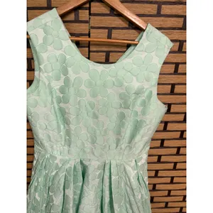 Pink Tartan Mint Floral Embossed Dress‎ Size 10 thumbnail 3