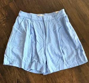 NWT Abercrombie & Fitch Light Blue Linen Shorts thumbnail 1