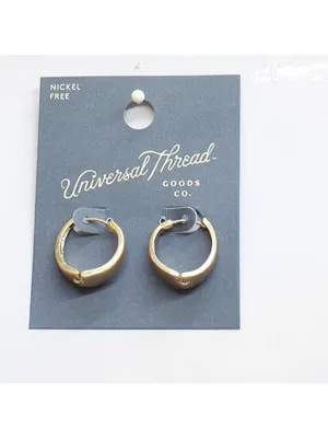 NWT Universal Thread Fashion Graduated Hoop Huggie Earrings Gold Yellow 1" thumbnail 2