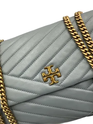 NWT Tory Burch Kira Chevron Small Convertible Bag Rainwater MSRP $598 thumbnail 6