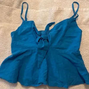 SheIn Blue cami/halter top 100% cotton with tie front detail #summer y2K indie fairy croquette resort vacation coastal festival thumbnail 1
