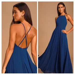 NWT Lulu’s Mythical Kind of Love Maxi Dress Navy Blue XS thumbnail 3