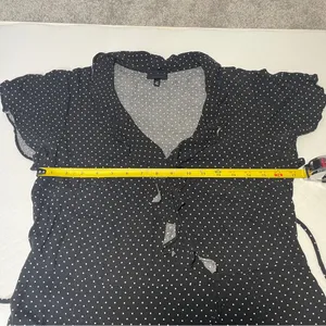 Who What Wear Black and White‎ Polka Dot Wrap Dress Women’s size M thumbnail 9