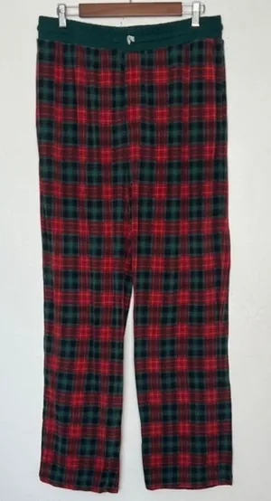 Little Sleepies Bamboo Pajama Pants Men XL Red Green Plaid Lounge Sleepwear thumbnail 1