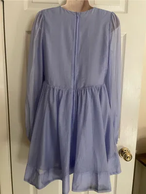 Gianni Bini Light Lavender Long-Sleeve Fit-and-Flare Dress Size Small thumbnail 5