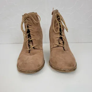 Lucky Brand Yoanna Womens Boots Size‎ 8 Tan Suede Lace Up Wedge Zip Ankle Boots thumbnail 11
