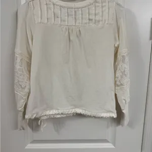 Anthropologie Tiny Elegant Cream Lace Women's Blouse thumbnail 6