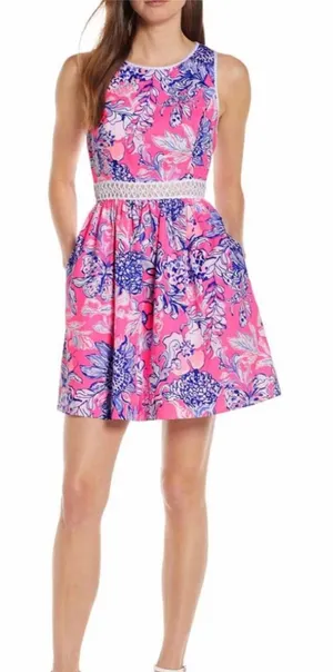 Lilly Pulitzer Alivia‎ Eyelet Fit and Flare Dress 2 coastal resortwear vacaton thumbnail 1