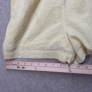 Billabong Womens Yellow Striped Puff Sleeve Button Front Seersucker Romper Sz‎ S thumbnail 10