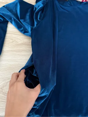 Foray Golf Small Velour Velvet Funnel Neck Blue thumbnail 3